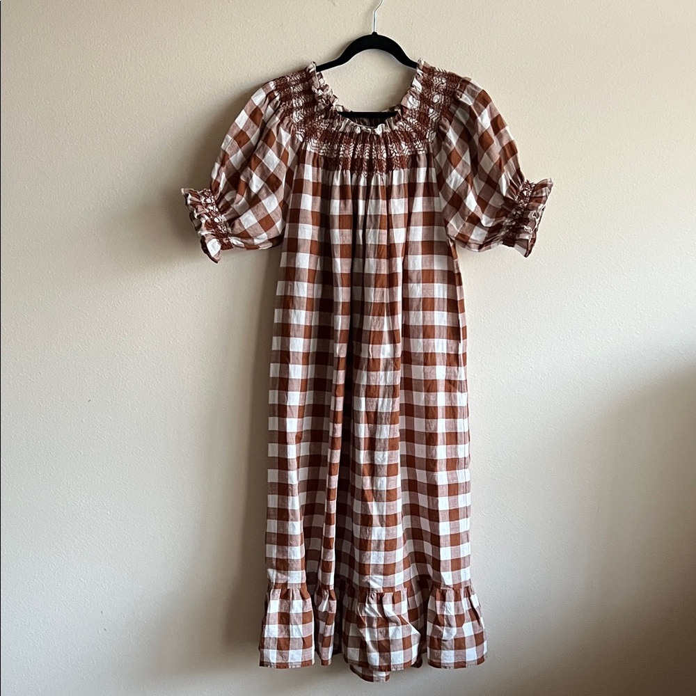 Doen Rhone Dress St Ouen Nutmeg Plaid - Picture 2 of 5